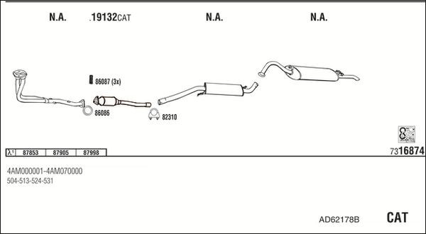 Išmetimo sistema WALKER AD62178B