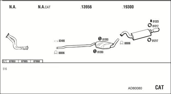 Išmetimo sistema WALKER AD80080