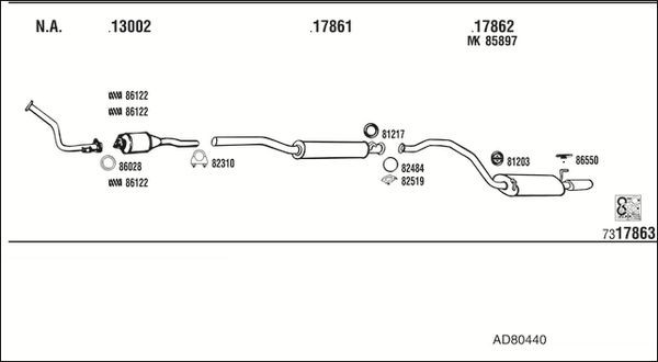 Išmetimo sistema WALKER AD80440