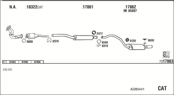Išmetimo sistema WALKER AD80441