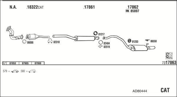 Išmetimo sistema WALKER AD80444