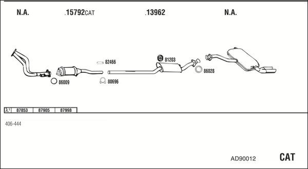 Išmetimo sistema WALKER AD90012