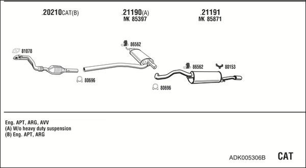 Išmetimo sistema WALKER ADK005306B