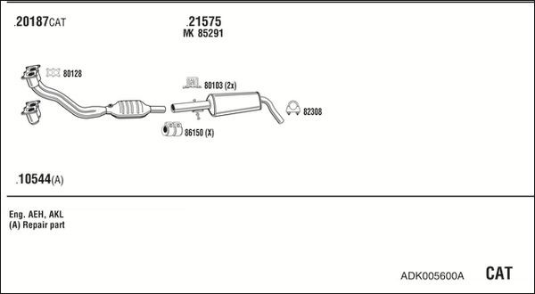 Išmetimo sistema WALKER ADK005600A