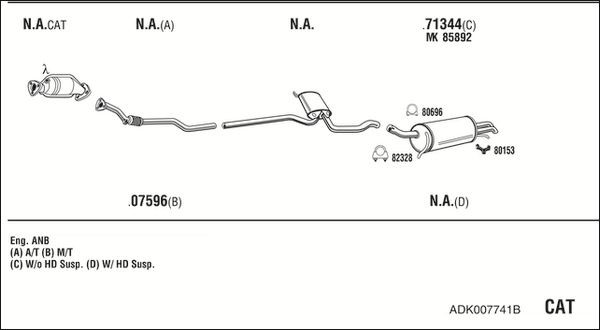 Išmetimo sistema WALKER ADK007741B