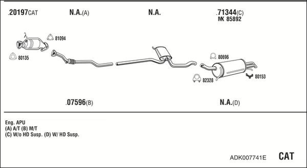 Išmetimo sistema WALKER ADK007741E