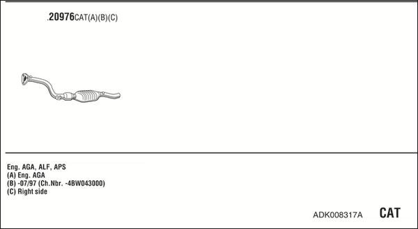 Išmetimo sistema WALKER ADK008317A