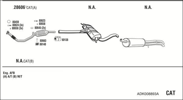 Išmetimo sistema WALKER ADK008893A