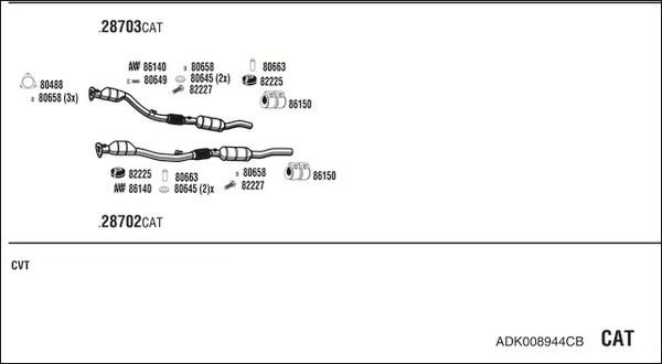 Išmetimo sistema WALKER ADK008944CB