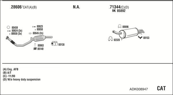 Išmetimo sistema WALKER ADK008947