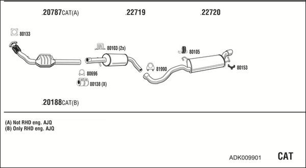 Išmetimo sistema WALKER ADK009901