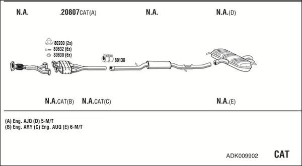 Išmetimo sistema WALKER ADK009902