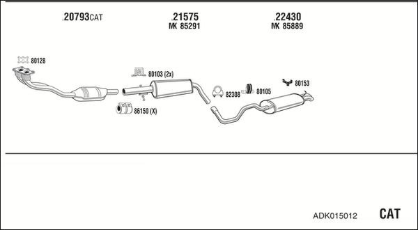 Išmetimo sistema WALKER ADK015012