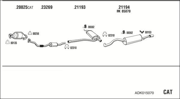Išmetimo sistema WALKER ADK015070