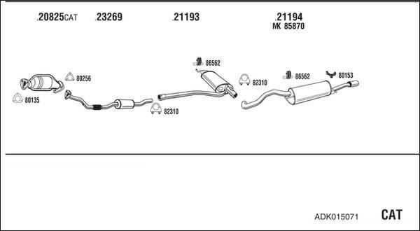 Išmetimo sistema WALKER ADK015071