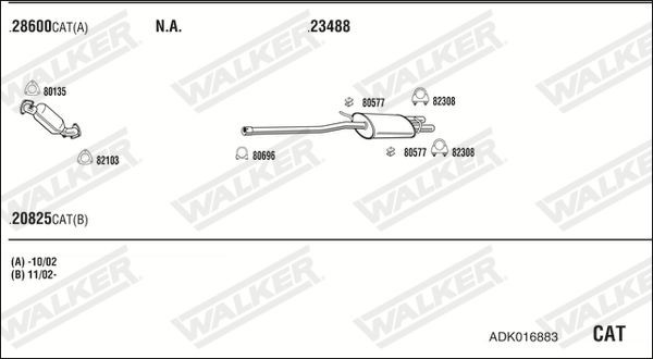 Išmetimo sistema WALKER ADK016883