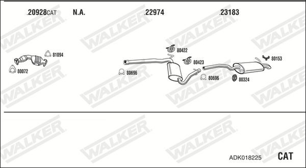 Išmetimo sistema WALKER ADK018225