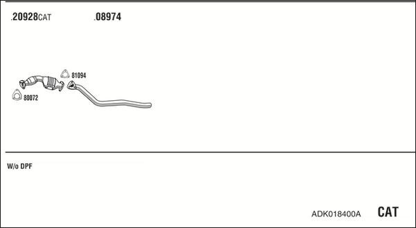 Išmetimo sistema WALKER ADK018400A