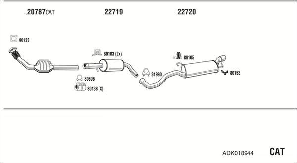 Išmetimo sistema WALKER ADK018944