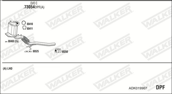 Išmetimo sistema WALKER ADK019967