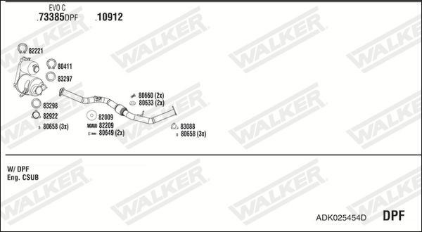Išmetimo sistema WALKER ADK025454D
