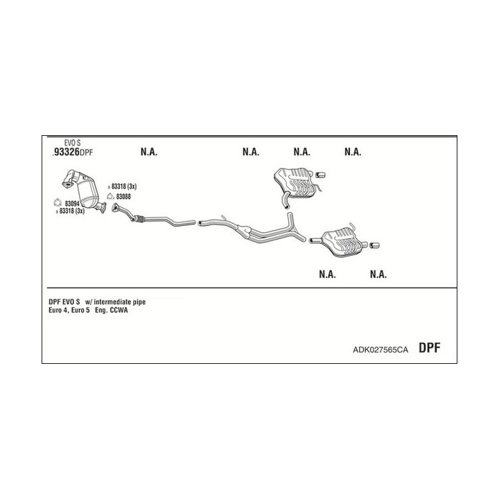Išmetimo sistema WALKER ADK027565CA