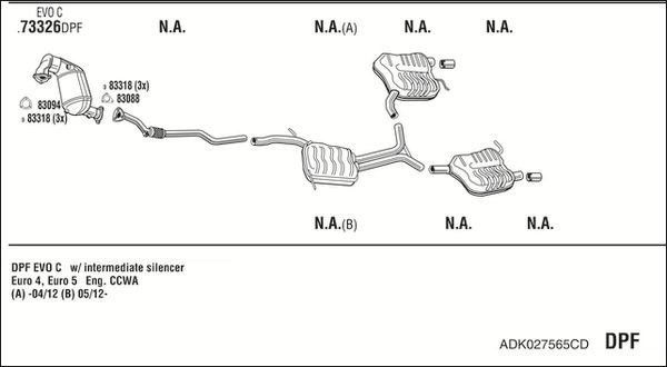 Išmetimo sistema WALKER ADK027565CD