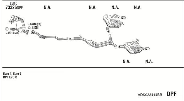 Išmetimo sistema WALKER ADK033414BB