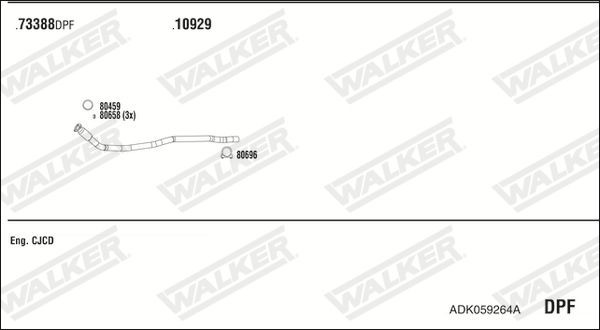 Išmetimo sistema WALKER ADK059264A