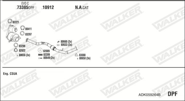 Išmetimo sistema WALKER ADK059264B