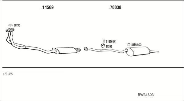 Išmetimo sistema WALKER BW31803