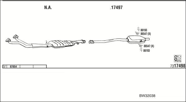 Išmetimo sistema WALKER BW32038