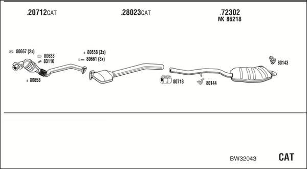 Išmetimo sistema WALKER BW32043