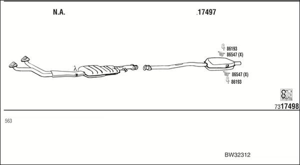 Išmetimo sistema WALKER BW32312