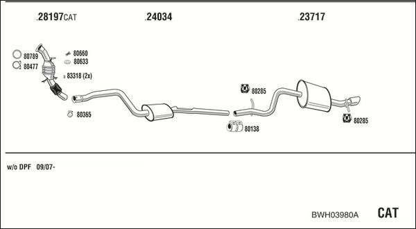 Išmetimo sistema WALKER BWH03980A