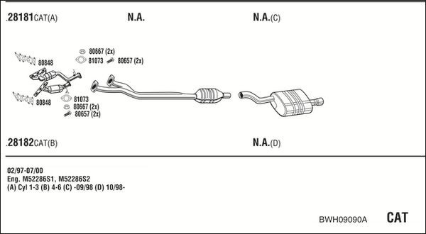Išmetimo sistema WALKER BWH09090A