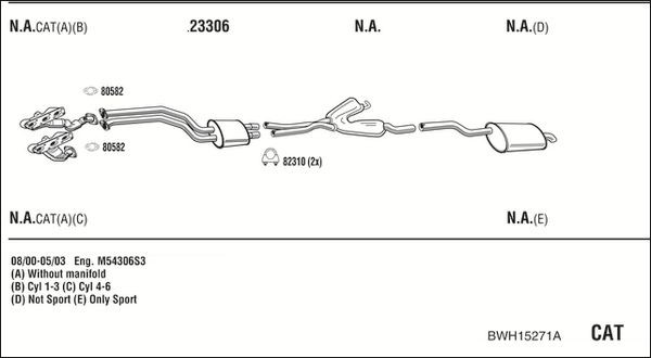 Išmetimo sistema WALKER BWH15271A