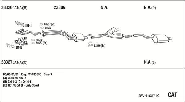Išmetimo sistema WALKER BWH15271C