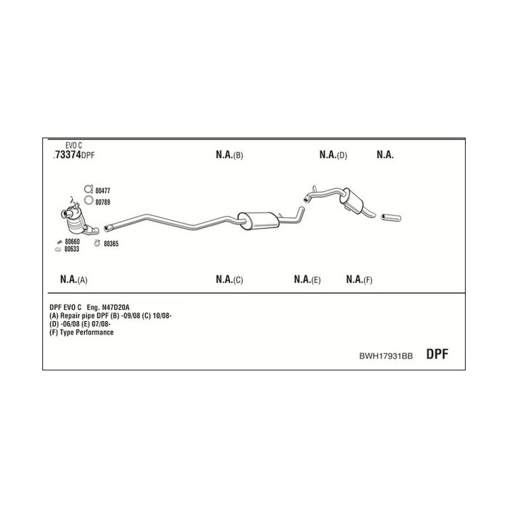 Išmetimo sistema WALKER BWH17931BB