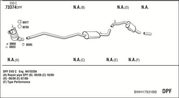 Išmetimo sistema WALKER BWH17931BB