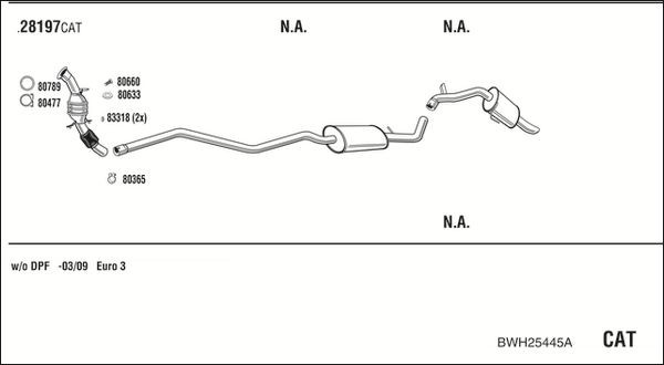 Išmetimo sistema WALKER BWH25445A