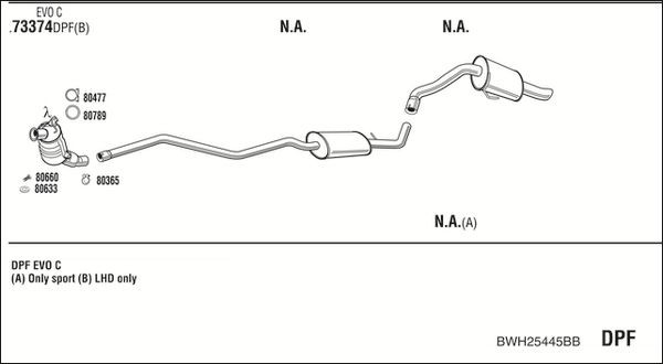 Išmetimo sistema WALKER BWH25445BB