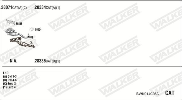 Išmetimo sistema WALKER BWK014926A