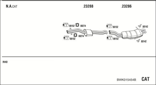 Išmetimo sistema WALKER BWK015454B