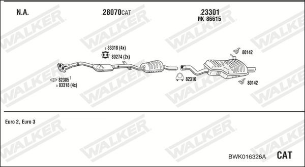 Išmetimo sistema WALKER BWK016326A