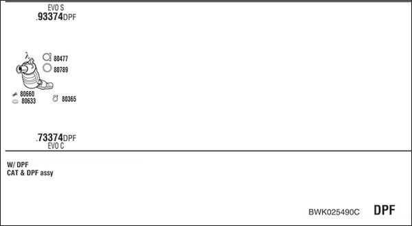 Išmetimo sistema WALKER BWK025490C