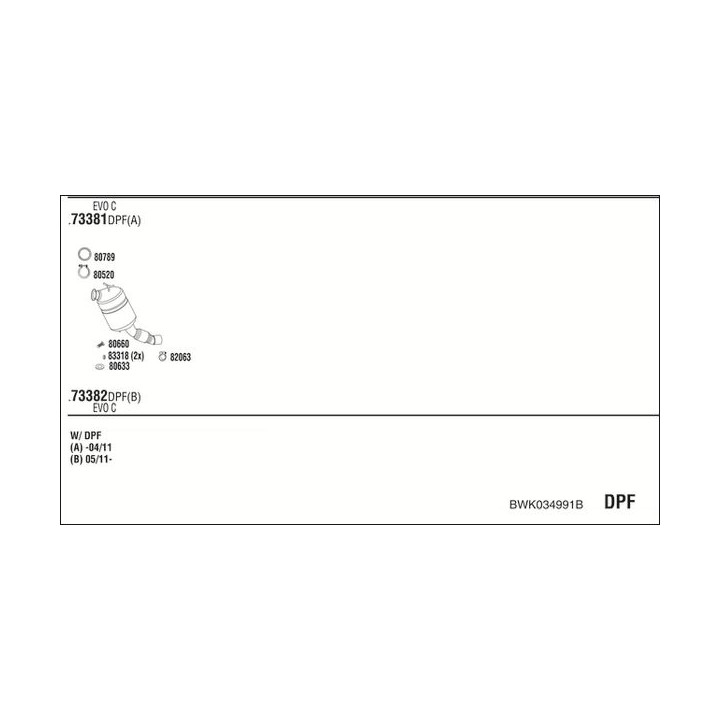 Išmetimo sistema WALKER BWK034991B