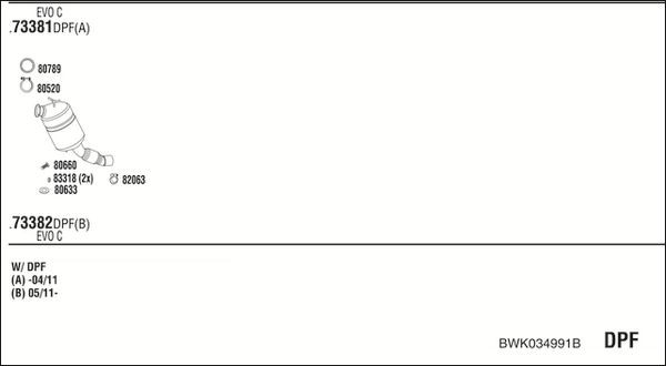 Išmetimo sistema WALKER BWK034991B
