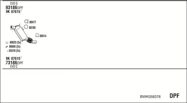 Išmetimo sistema WALKER BWK058376