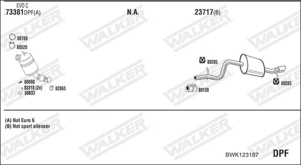Išmetimo sistema WALKER BWK123187